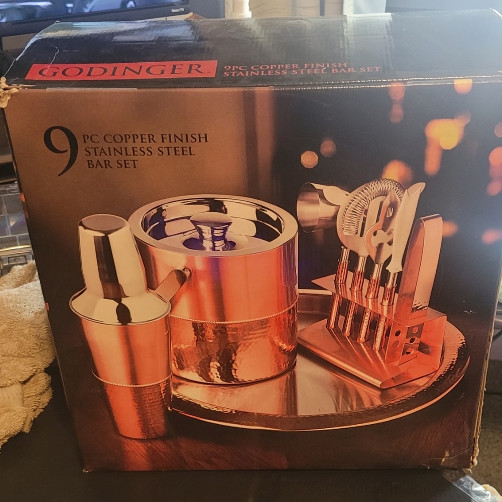 Godinger Copper and Silver Bar Set